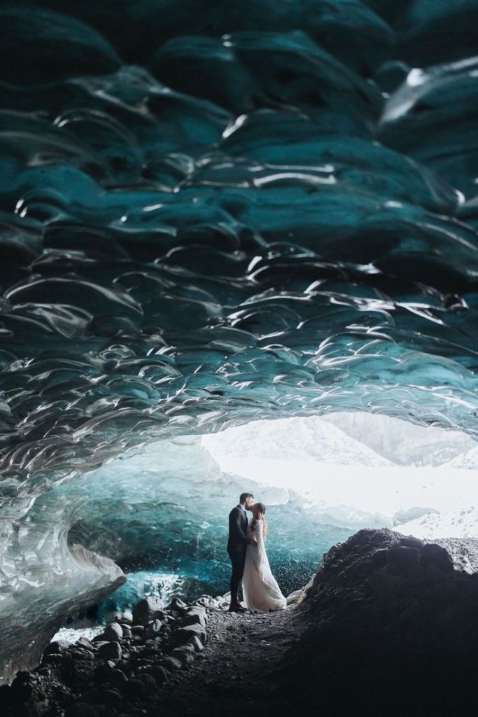 iceland icecave wedding