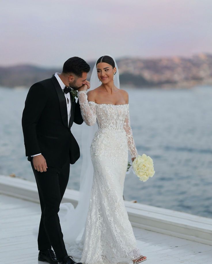 couple just married in tropical environment